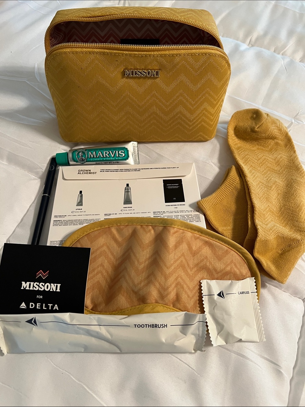 Missoni Yellow Chevron Toiletry Kit Pouch